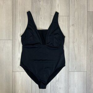 ASOS Swim Size US 18‎ Black One Piece Swimsuit Mesh Front
